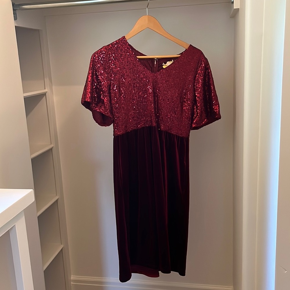Red sequin dress